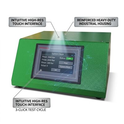 Banco de ensaio de bomba CRB-E3000 Common Rail com pressão máxima de 2500 bar, faixa de velocidade de 0 a 4000 rpm e eficiência de retorno de energia de 70%